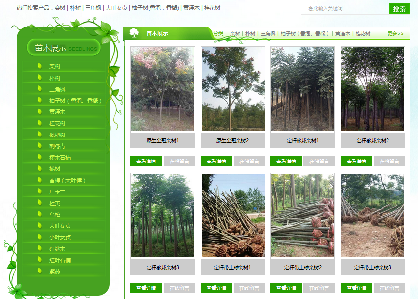 營銷型網站成功案例——桃源縣綠洲園林苗圃